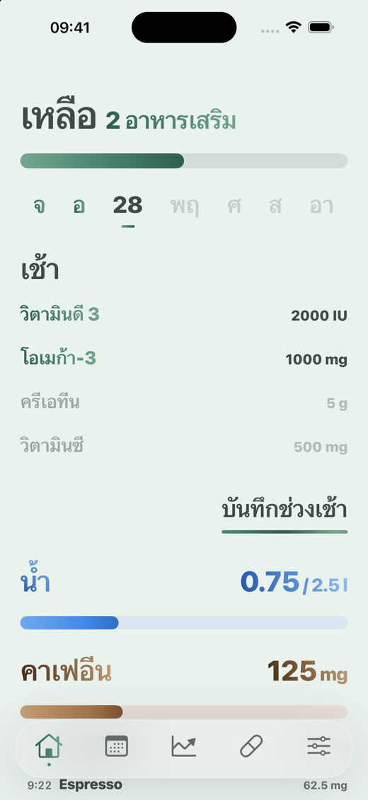 หน้าแรกของ Davka: อาหารเสริมช่วงเช้า น้ำ และคาเฟอีน